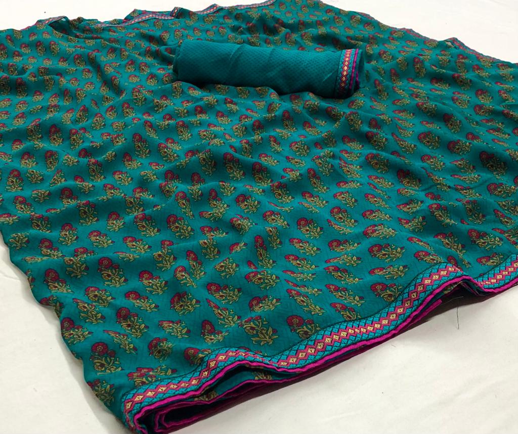 Rajyog Birra Designer Georgette Casual Wear Saree Collection at Wholesale Price